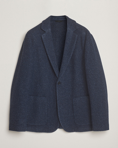 J.Lindeberg Calvon Wool Knitted Blazer Vintage Indigo – Bleu