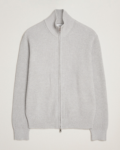 J.Lindeberg Alexis Cotton Full Zip Light Grey Melange – Gris