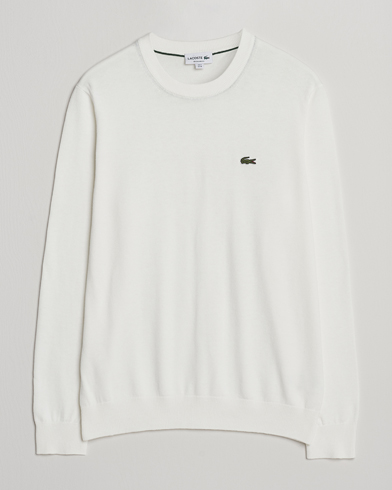 Lacoste Cotton Knitted Sweater Flour – Blanc