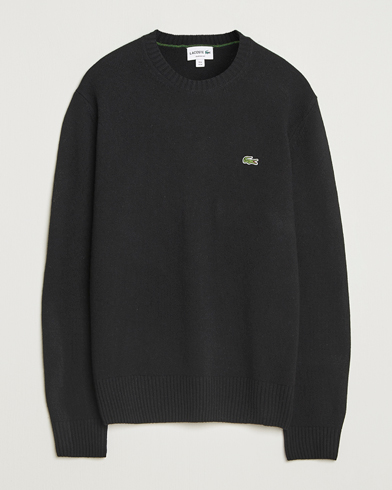 Lacoste Carded Wool Crew Neck Black – Noir