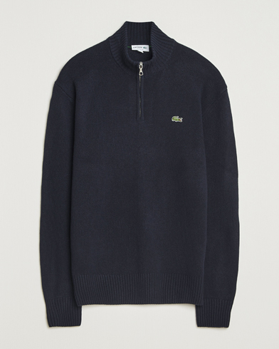 Lacoste Carded Wool Half Zip Navy – Bleu
