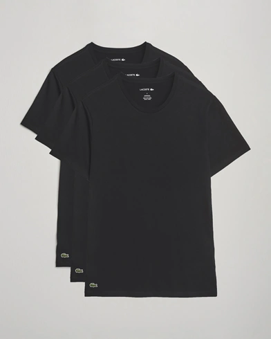 Lacoste 3-Pack Crew Neck T-Shirt Black – Noir