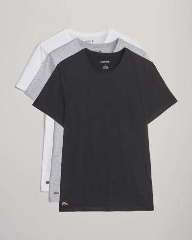 Lacoste 3-Pack Crew Neck T-Shirt White/Grey/Black – Blanc