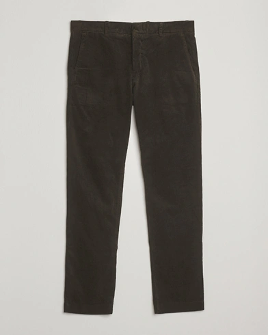 NN07 Theo Regular Fit Corduroy Chinos Dark Army – Vert