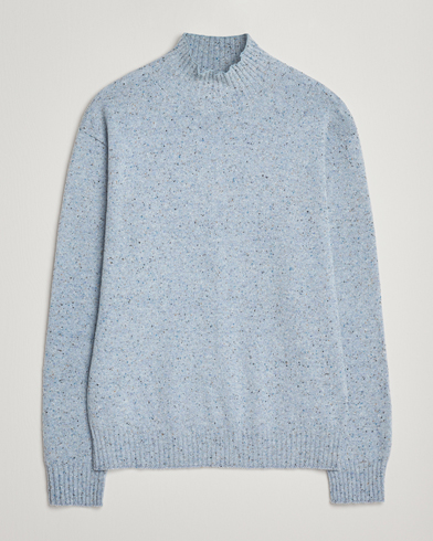 NN07 Aksel Wool Donegal Knitted Mock Neck Cerulian Blue – Bleu