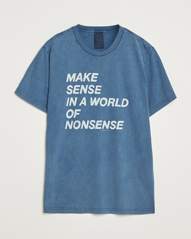 Nudie Jeans Roy Make Sense T-Shirt Blue – Bleu