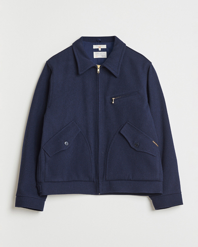 Nudie Jeans Blake Wool Zip Jacket Blueberry – Bleu