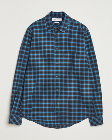 Samsøe Samsøe Liam Brushed Cotton Checked Shirt Turkish Coffee – Bleu