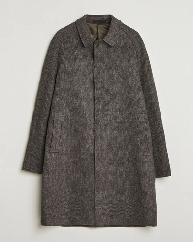 Walker Slater Watson Harris Tweed Herringbone Coat Dark Brown – Marron
