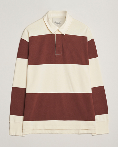 GANT 240 Mulberry Street Block Stripe Heavy Rugger Mahogany Brown/White – Multicolore