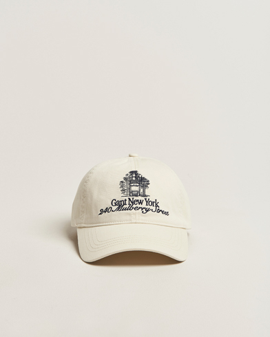 GANT 240 Mulberry Street Washed Twill Cap Cream – Blanc