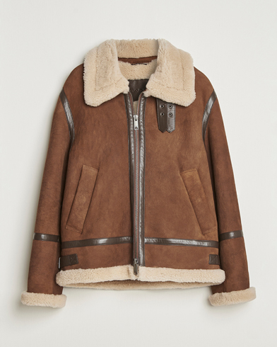 GANT Suede Shearling Jacket Mahogany Brown – Marron