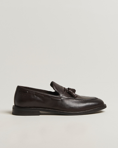 GANT Lozham Leather Tassle Loafer Dark Brown – Marron