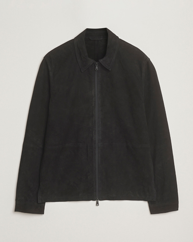 J.Lindeberg Jase Suede Overshirt Black – Noir