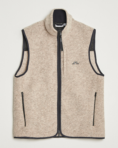 J.Lindeberg Duncan Wool Fleece Vest Moonbeam – Beige