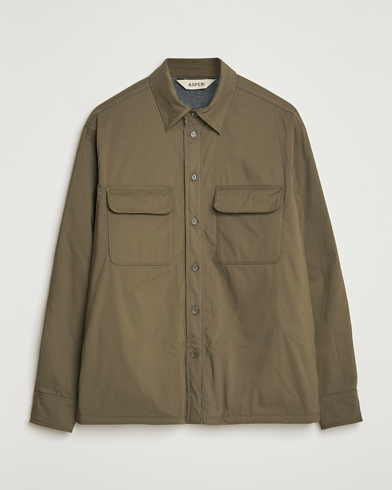 Aspesi Lined Nylon Shirt Jacket Olive – Vert