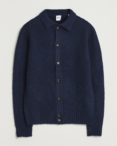 Aspesi Brushed Shetland Cardigan Navy – Bleu