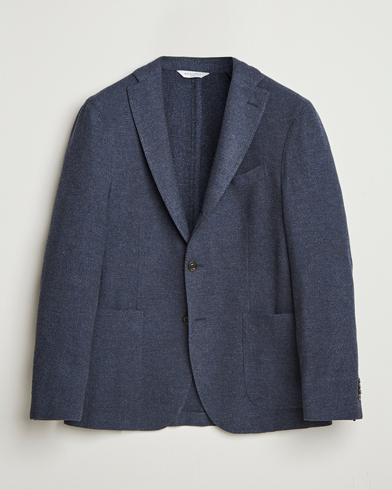 Boglioli K Jacket Cashmere/Wool Twill Blazer Dark Blue – Bleu