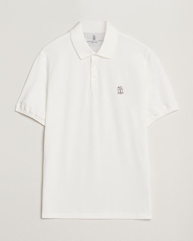 Brunello Cucinelli Short Sleeve Logo Polo Off White – Blanc