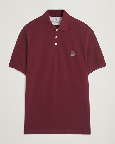 Brunello Cucinelli Short Sleeve Logo Polo Amaranto – Rouge