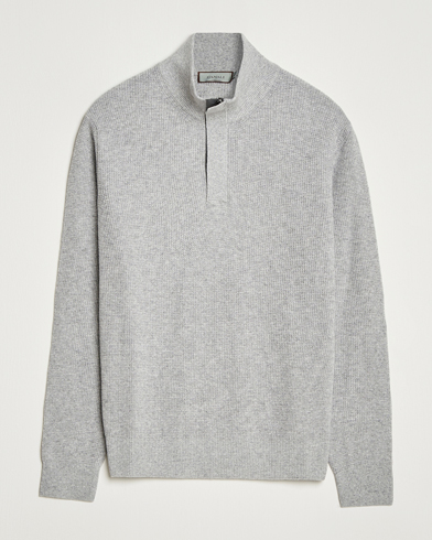 Canali Wool/Cashmere Half Zip Light Grey – Gris