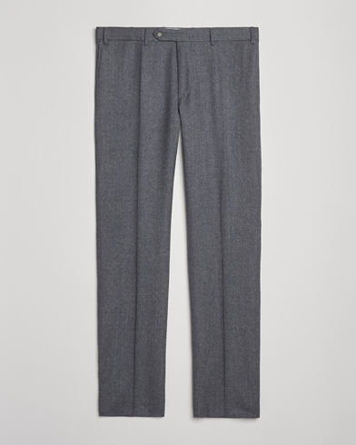 Canali Slim Fit Flannel Trousers Grey Melange – Gris