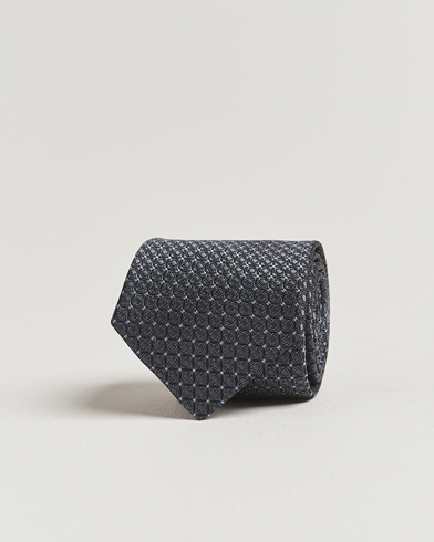 Canali Jacquard Silk Tie Navy – Bleu
