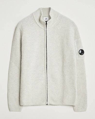 C.P. Company Structure Lambswool Full Zip Grey – Gris