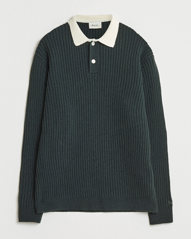 Forét Sow Rib Polo Knit Dark Green – Vert