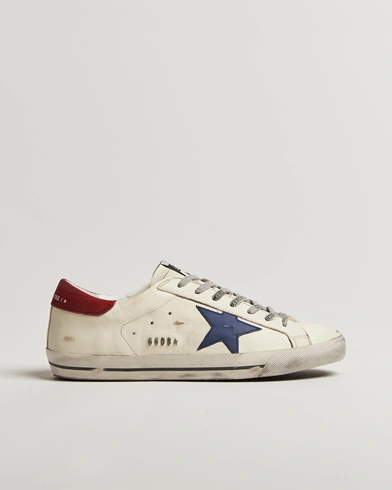 Golden Goose Super-Star Sneakers White/Blue/Red – Blanc