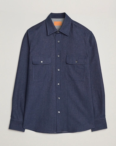 Grigio Heavy Twill Overshirt Navy – Bleu