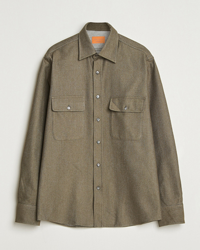 Grigio Heavy Twill Overshirt Military – Vert
