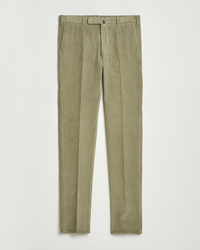 Incotex Slim Fit Baby Corduroy Trousers Sage – Vert