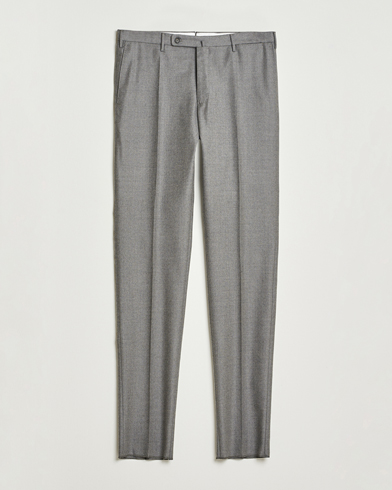 Incotex Regular Fit Worsted Flannel Trousers Light Grey – Gris
