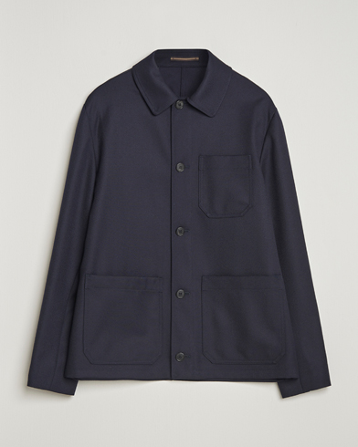 Incotex Wool Cover Shirt Jacket Navy – Bleu