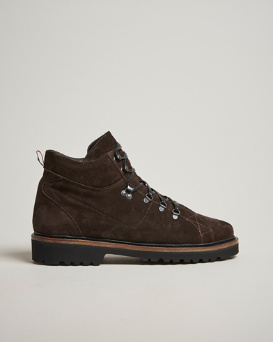 Kiton St Moritz Winter Boots Dark Brown Suede – Marron