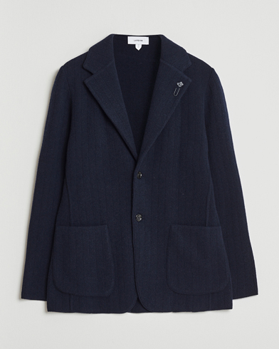 Lardini Wool/Cashmere Knitted Blazer Navy – Bleu