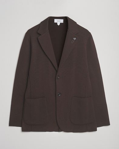Lardini Knitted Wool Blazer Dark Brown – Marron