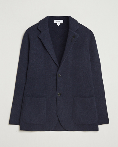 Lardini Recycled Cashmere Knitted Blazer Navy – Bleu