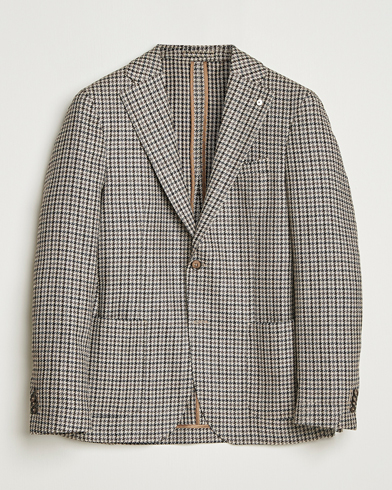 L.B.M. 1911 Jack Houndstooth Wool Blazer Brown – Marron