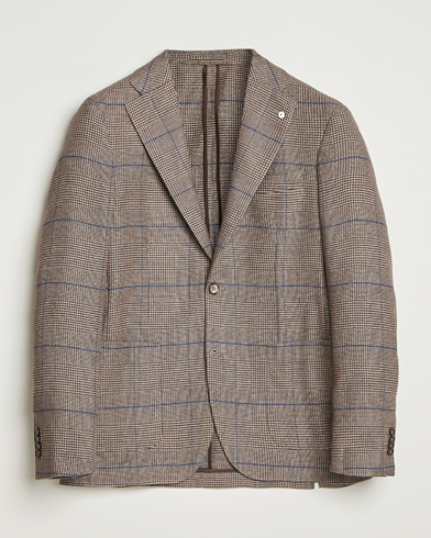 L.B.M. 1911 Jack Overcheck Cotton Blazer Brown – Marron