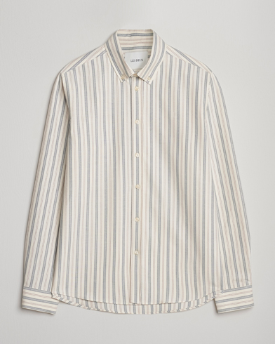 LES DEUX Konrad Striped Oxford Shirt Light Ivory – Blanc