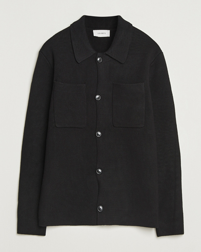 LES DEUX Fisher Cotton Milano Knitted Overshirt Black – Noir