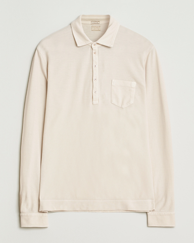 Massimo Alba Ischia Cotton/Cashmere Long Sleeve Polo Off White – Blanc