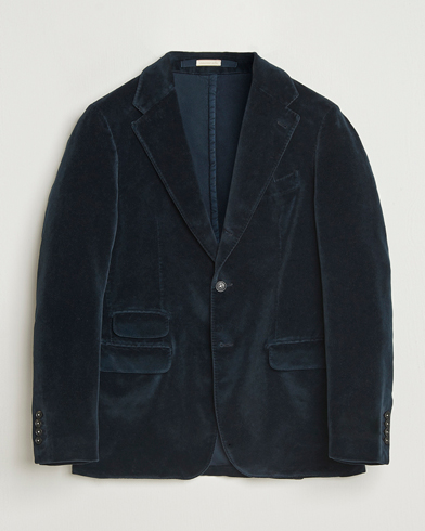 Massimo Alba Catch Velvet Blazer Navy – Bleu