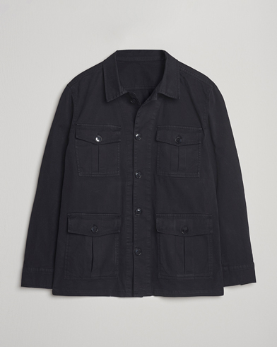 Oscar Jacobson Safari Shirt Jacket Black – Noir
