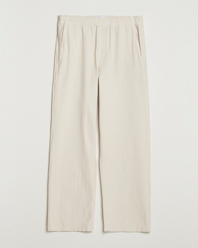 Palmes Lucien Herringbone Cotton Trousers White Sand – Blanc