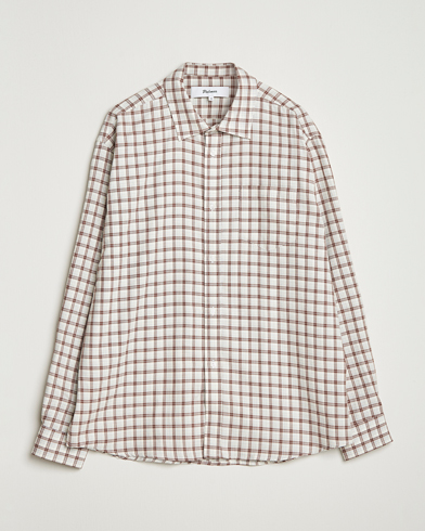 Palmes Cotton/Merino Shirt White/Brown – Blanc