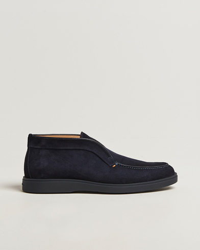 Santoni Detroit Chukka Boots Navy Suede – Bleu