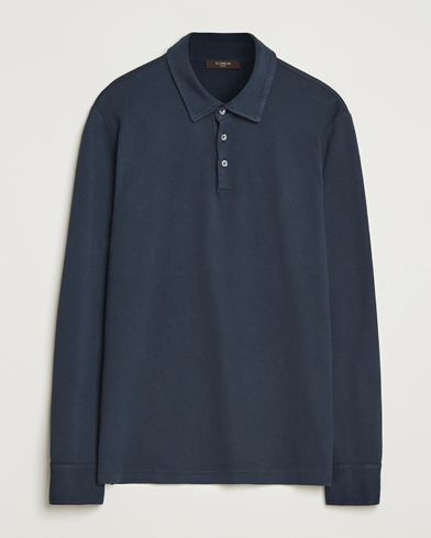 Zanone Heavy Jersey Long Sleeve Polo Navy – Bleu
